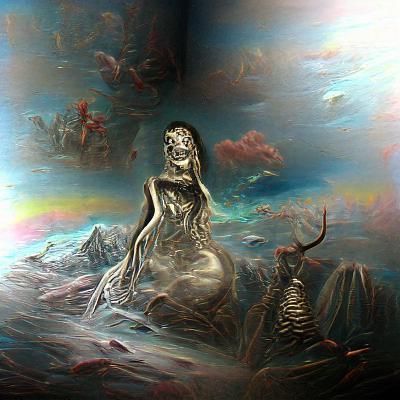Cosmic Queen of the Damned: Surreal Illustration