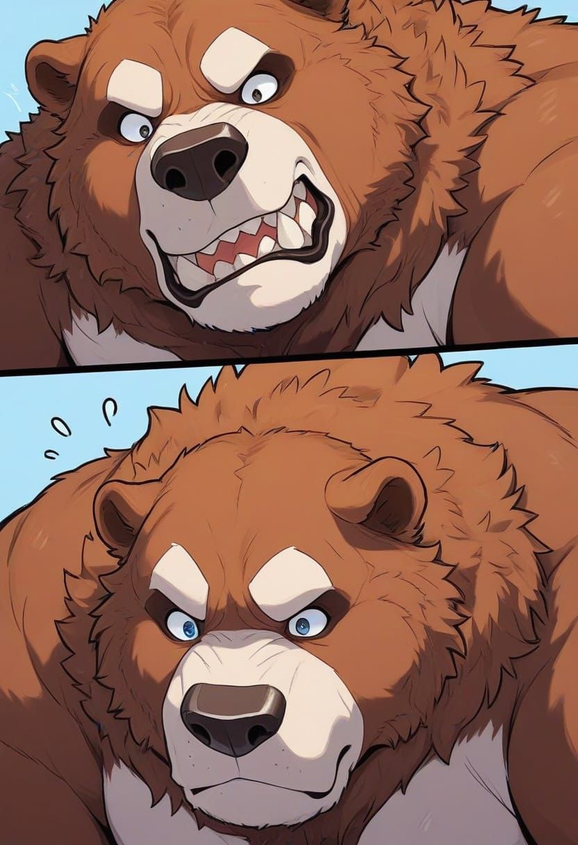 Obese Kodiak Bear Dark Portrait