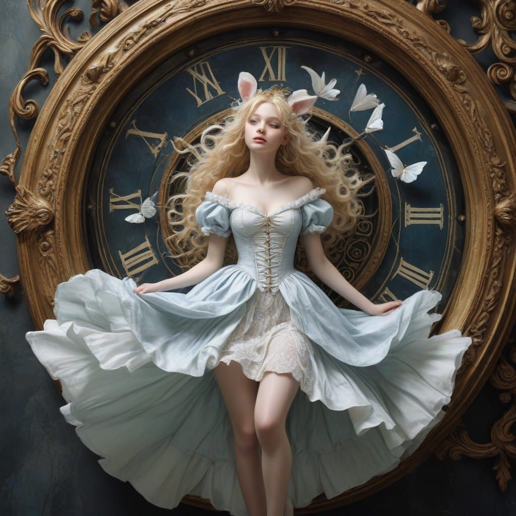 Alice-Inspired Goddess Defies Gravity in Whimsical Clockwork...