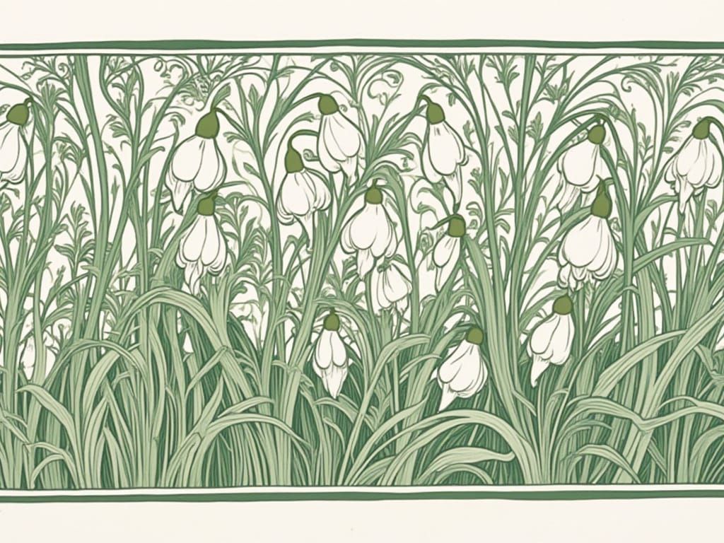 Vibrant Snowdrops Emerge through Winter's Frosty Veil