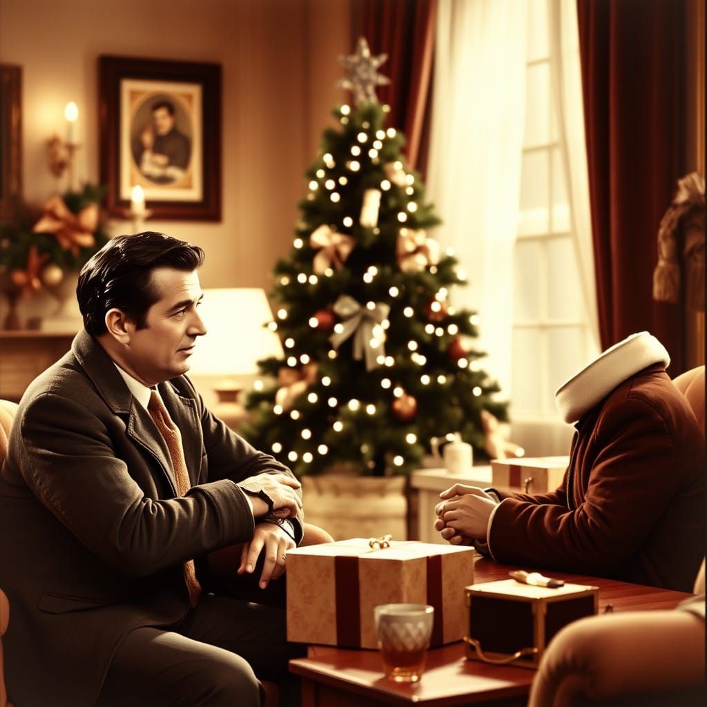 James Stewart in a Classic Christmas Scene