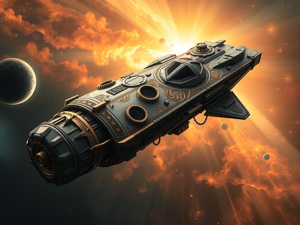 Renaissance Starship in Hyper Realistic Style