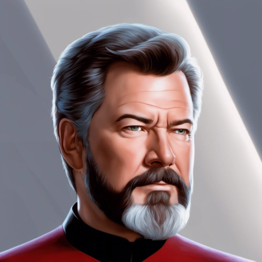 William Riker Close-Up Portrait in Starfleet Uniform