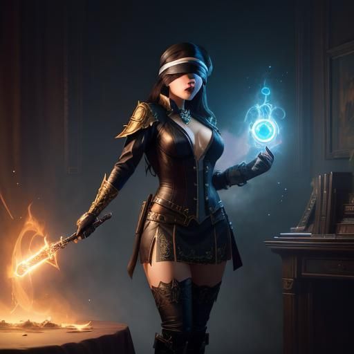 Fantasy Mage Pinup Portrait in 8k Resolution