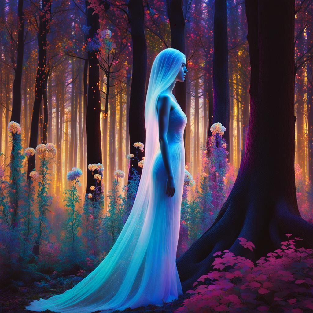 Mystical Forest Creature in Surreal Pop Art