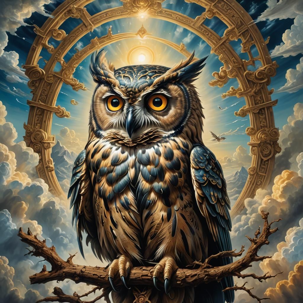 Ancient Owl God in Photorealistic Style