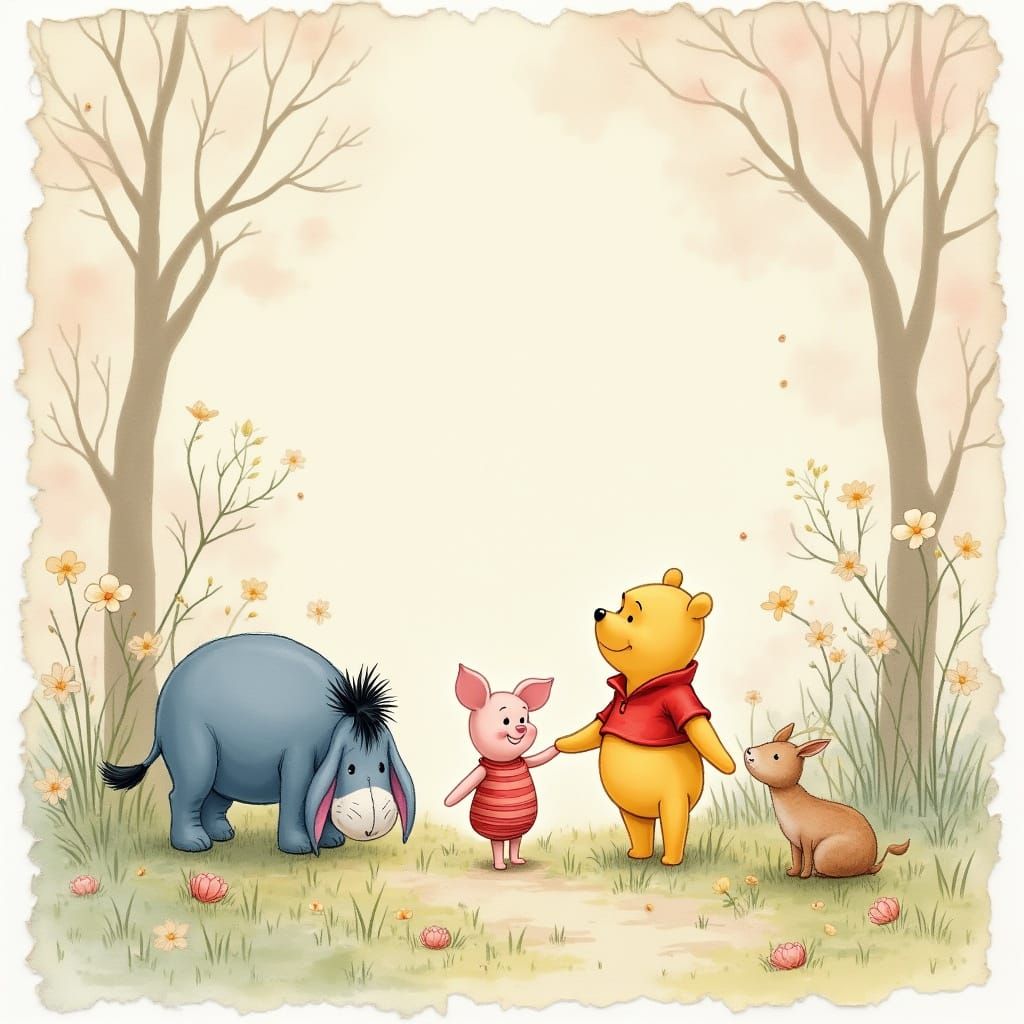 Whimsical Woodland Scenes in Pastel Hues, Vintage Scrapbook ...