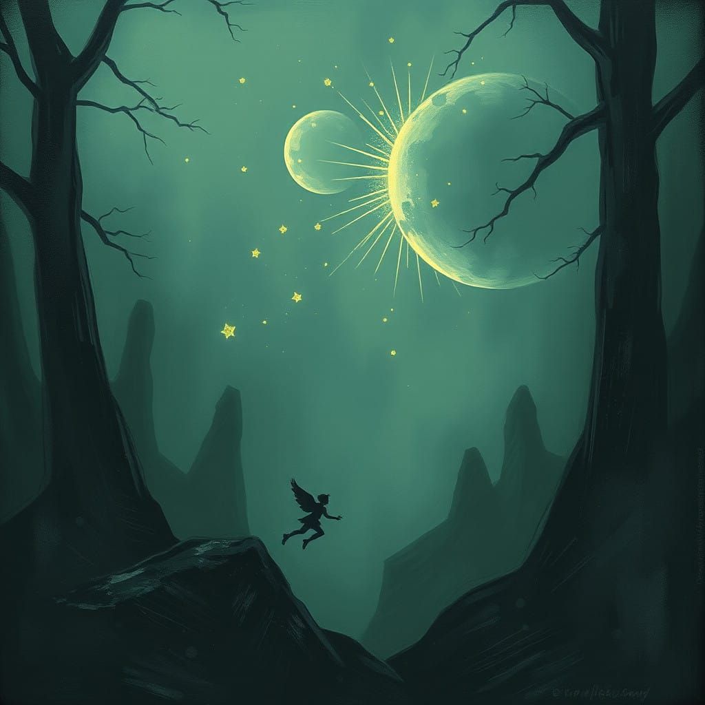 Surreal Scene of Anxious Existence in a State of Turmoil