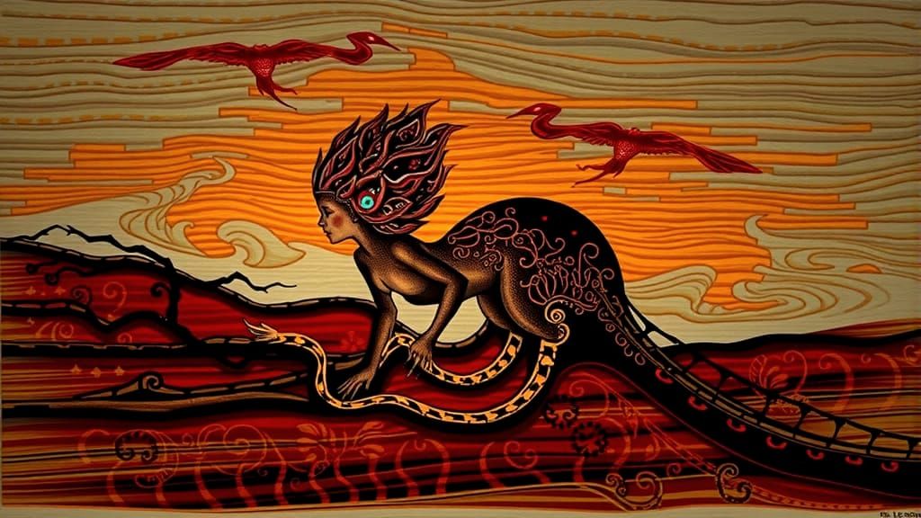 Ethereal Dreamscapes in Art Nouveau Style