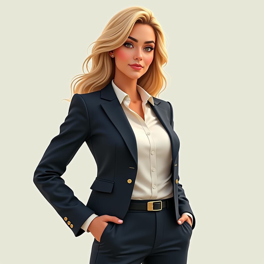 Confident Mexican Woman in Fantasy Realism Style