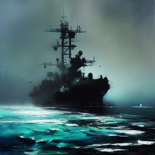 Battleship Speedpaint on Blue Water