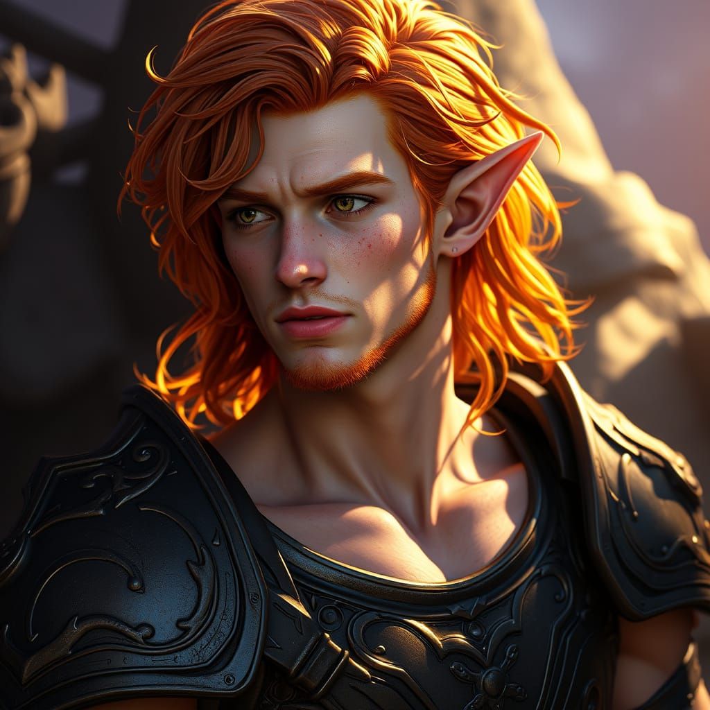 Ginger Elf in Golden Armor