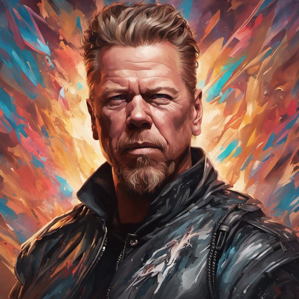 James Hetfield Portrait in Art Nouveau Style