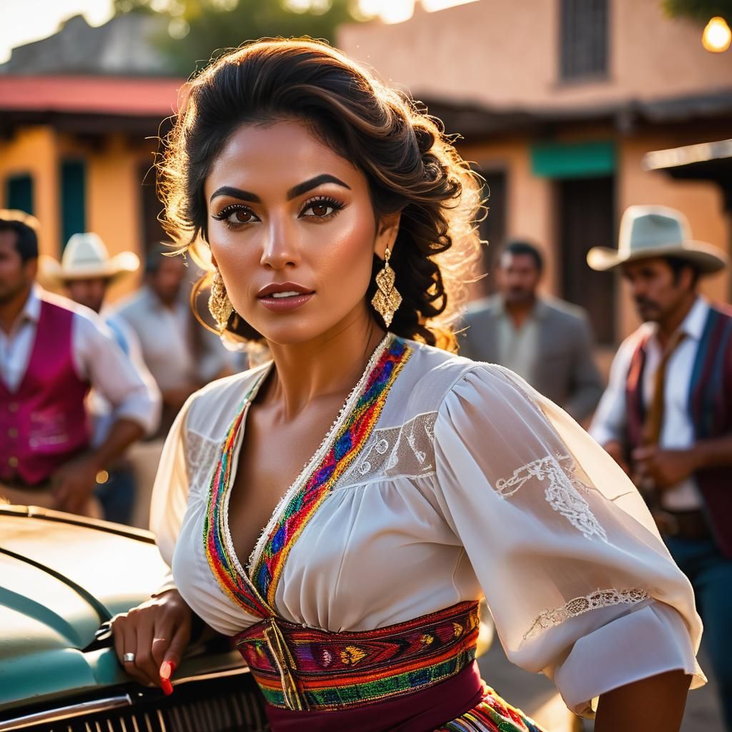 Latina Woman's Escape: A Portrait of Courage