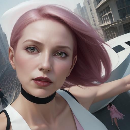 Multitasking Woman in City Glam Theme