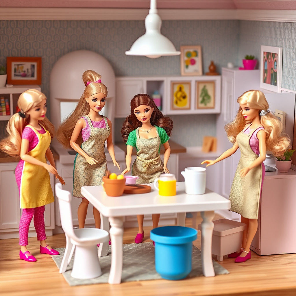 Barbie Dolls Doing Housework
