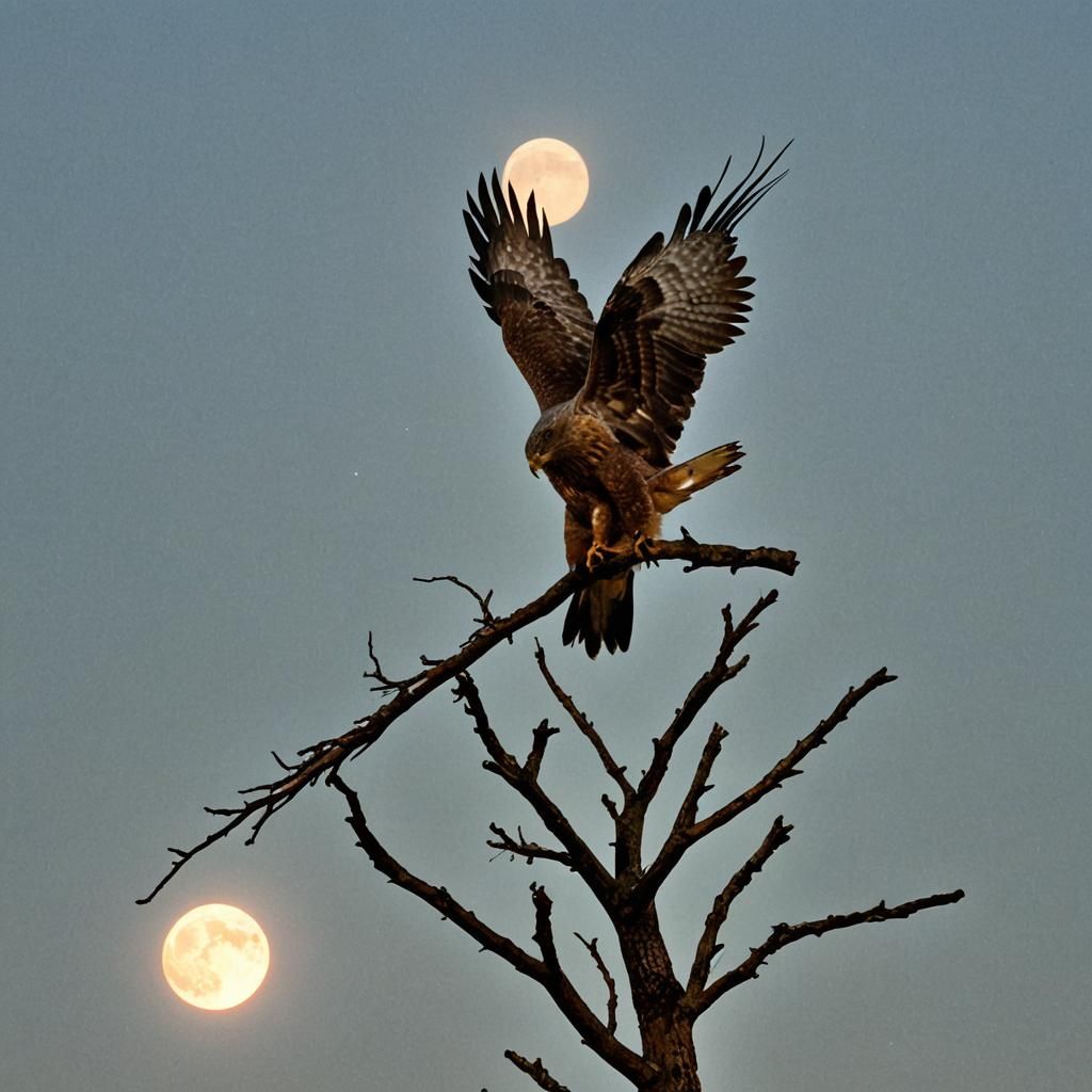 Eagle Soaring in Dark Times: AI Generated Image