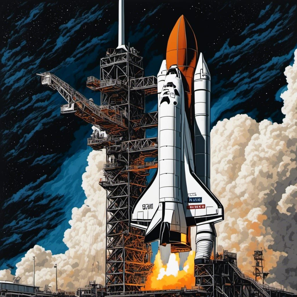 Space Shuttle Launch Exhaust Plume