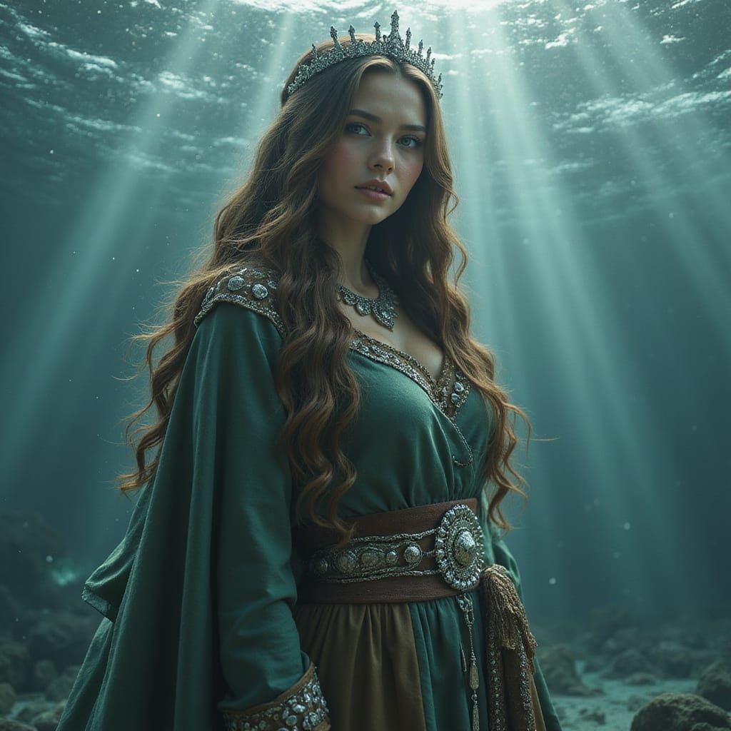 Viking Sea Goddess Ran in Hyperdetailed Digital Art