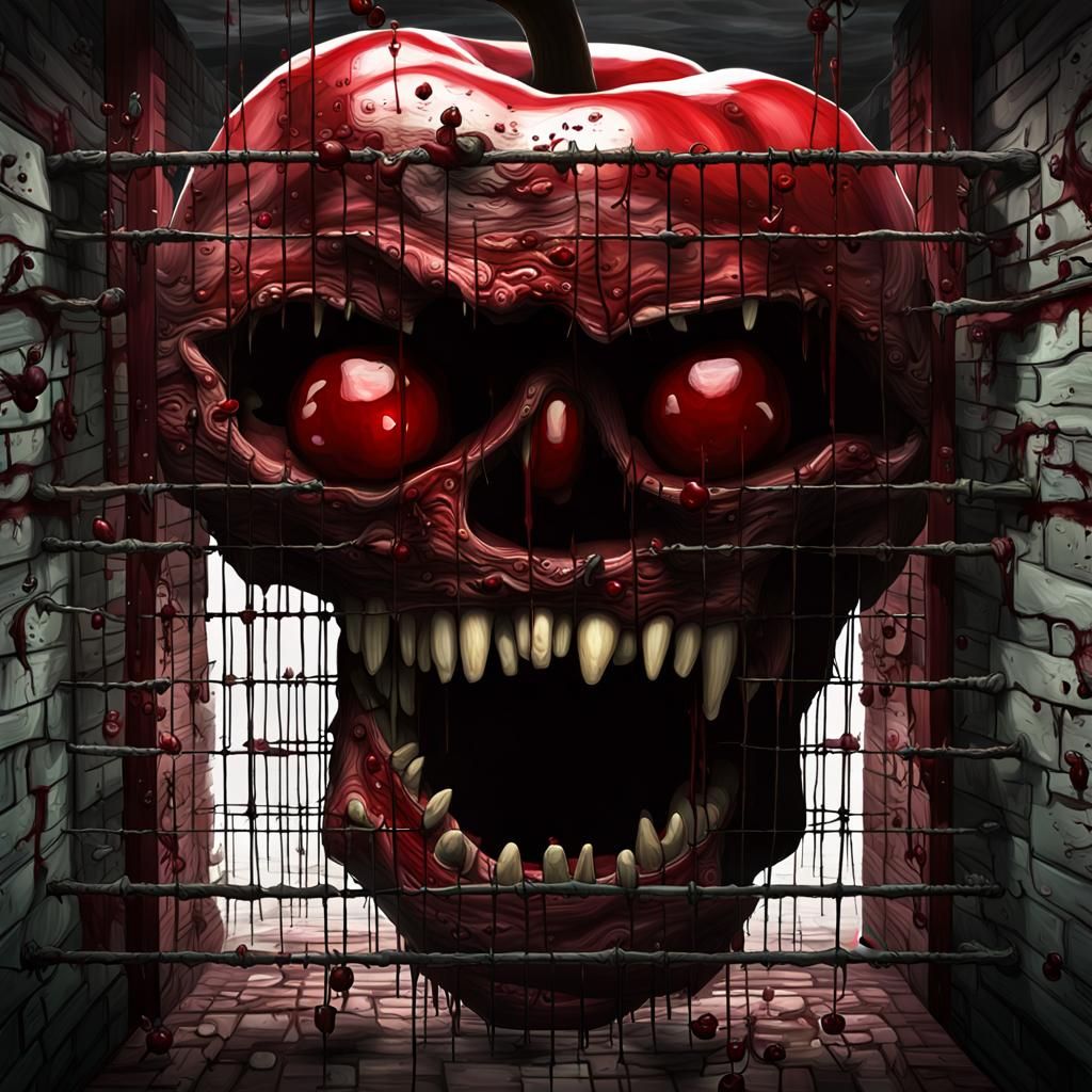 •ALCATRAZ PRISON CELL• •SCARY MACABRE CHERRY FACE•