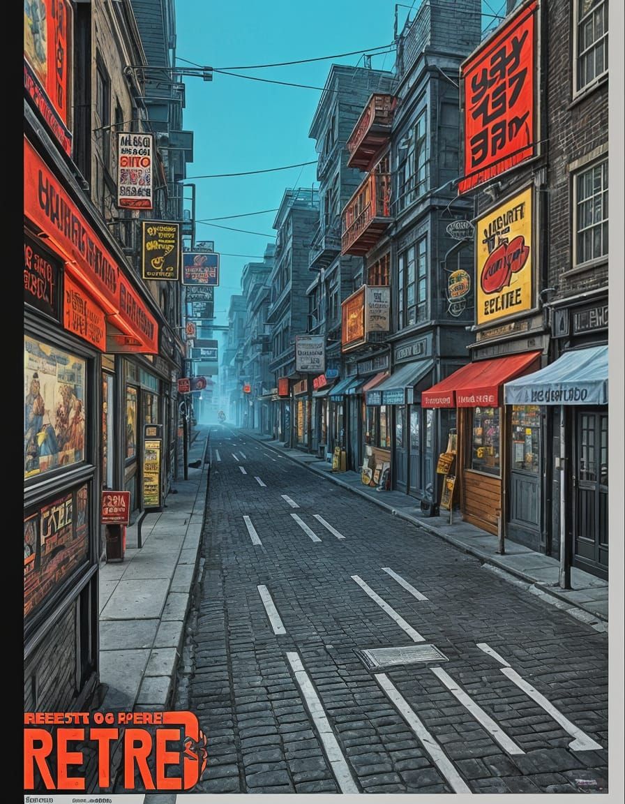 Streets of Pain: Retro Game Poster in 3D Bit Art