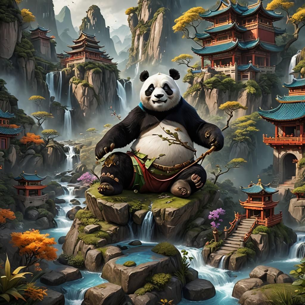 Kung Fu Panda: Detailed Matte Painting in 8k