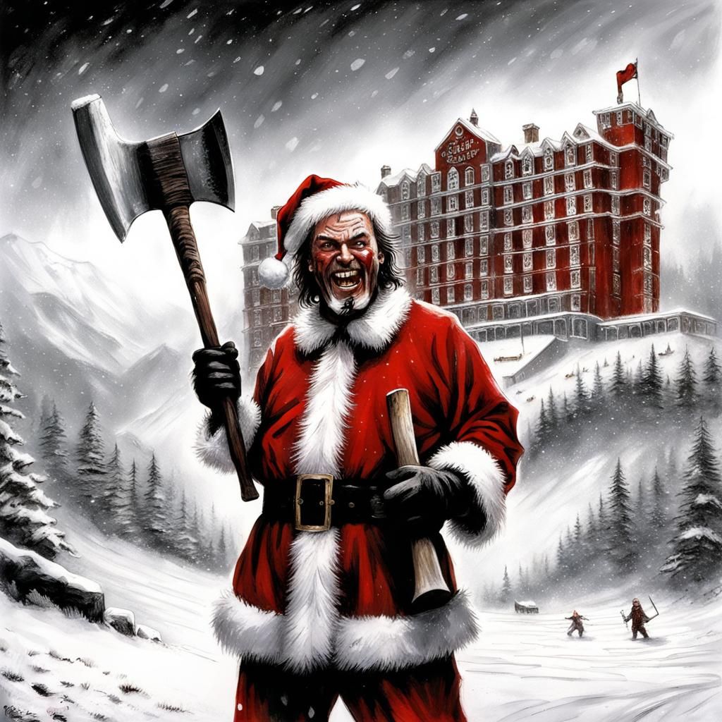 Jack Torrance as crazy Santa Claus. Welcome to the Overlook Hotel.