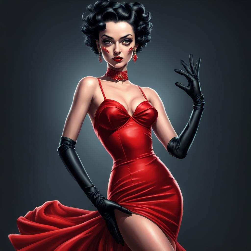 Glamour Portrait of Dancer in Betty Boop Style