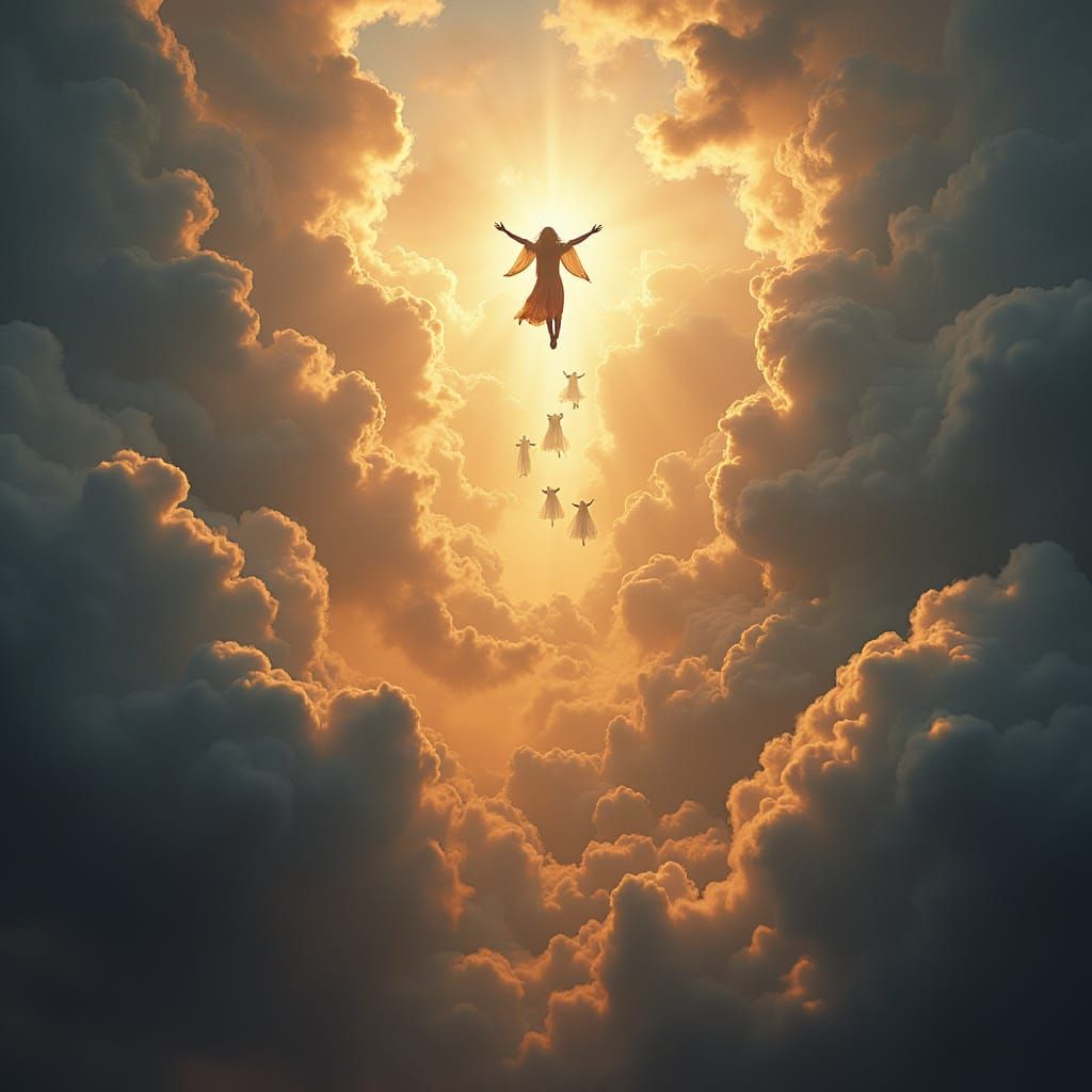 Angelic Ascension in Ethereal Light