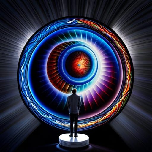 Intricate Dark Void Sphere with Symmetric Lighting