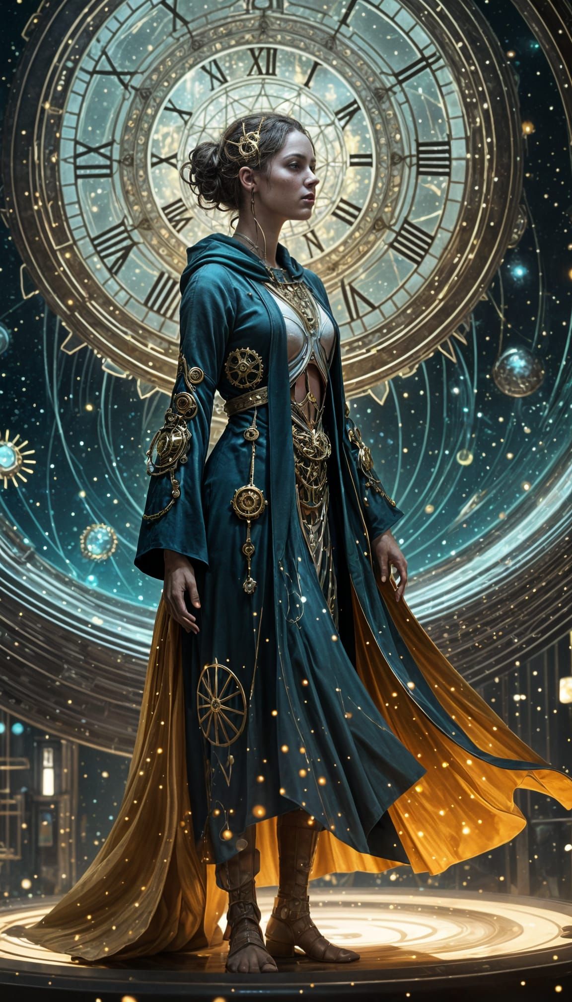 Celestial Observatory in Deep Space with Clockwork Mechanism...