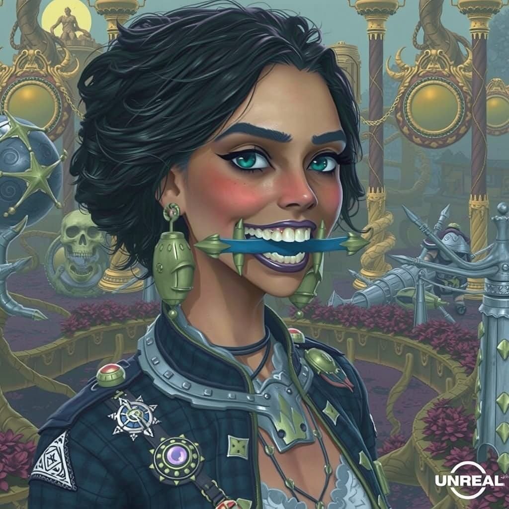 Grizzled Warrior Poses Heroically in Mysterious Ancient Fore...