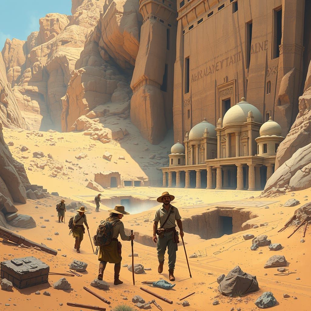 Ancient Egyptian Tombs Revealed in a Futuristic Realist Styl...