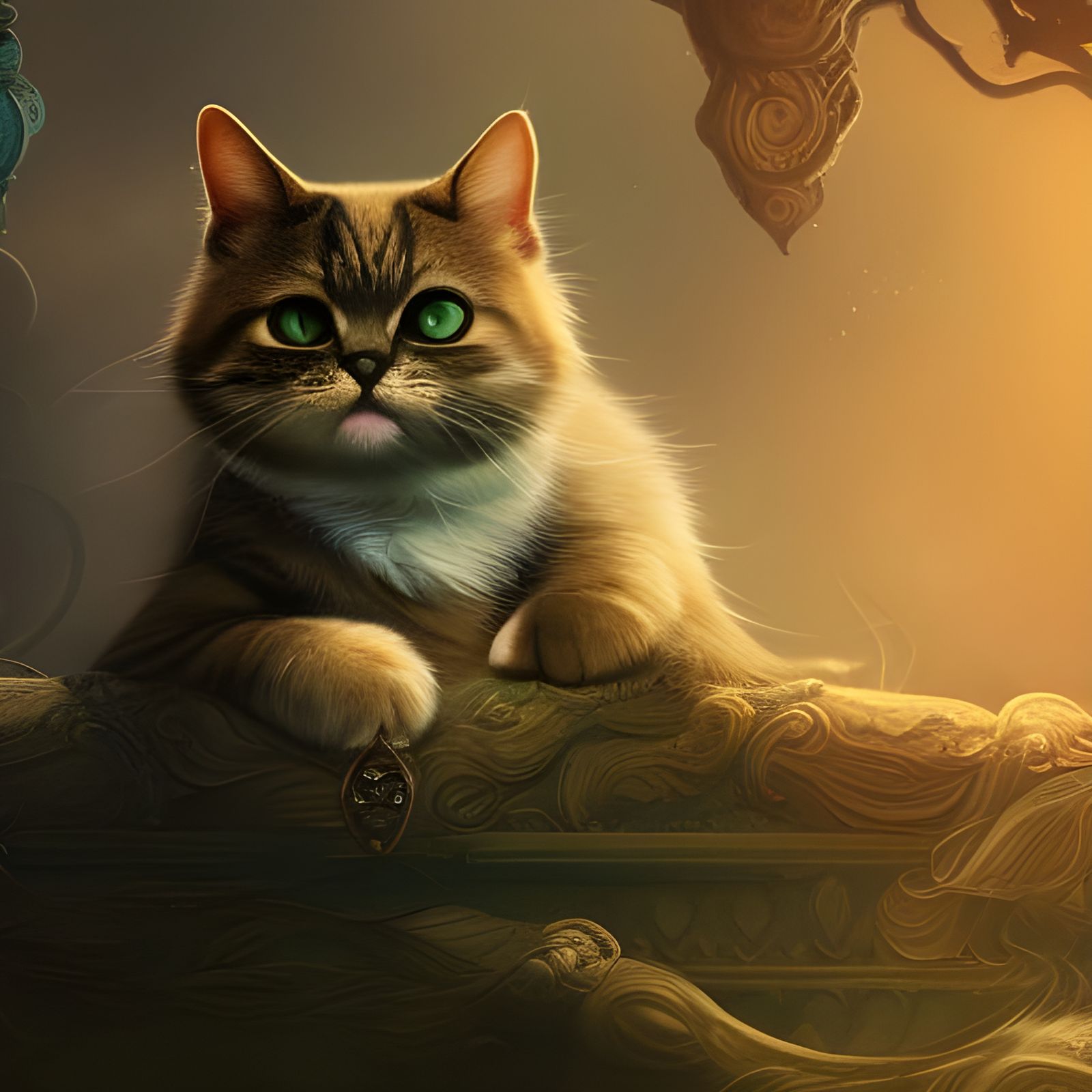 Goddess Cat in Detailed Digital Painting