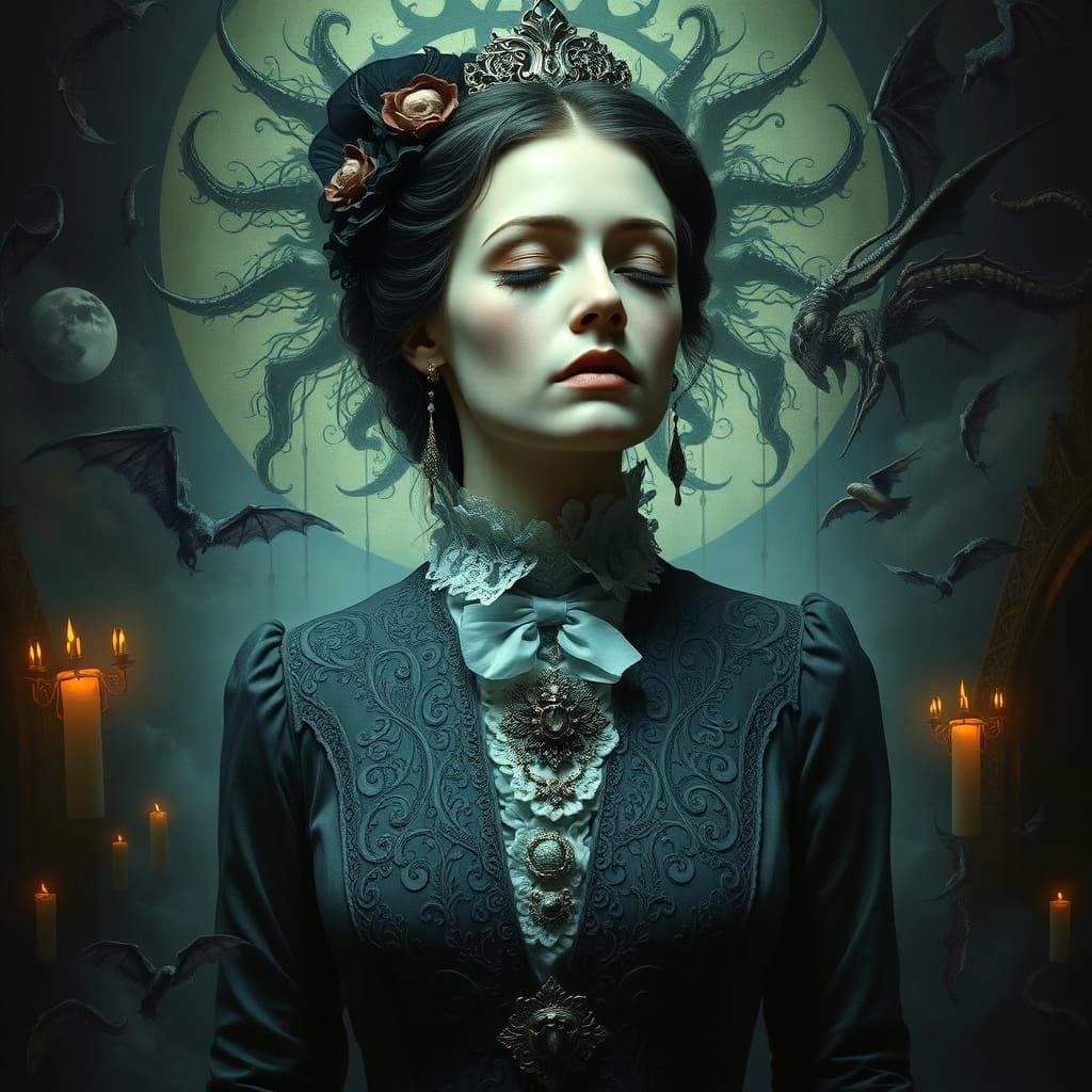 Dramatic Oil Painting of a Crying Figure