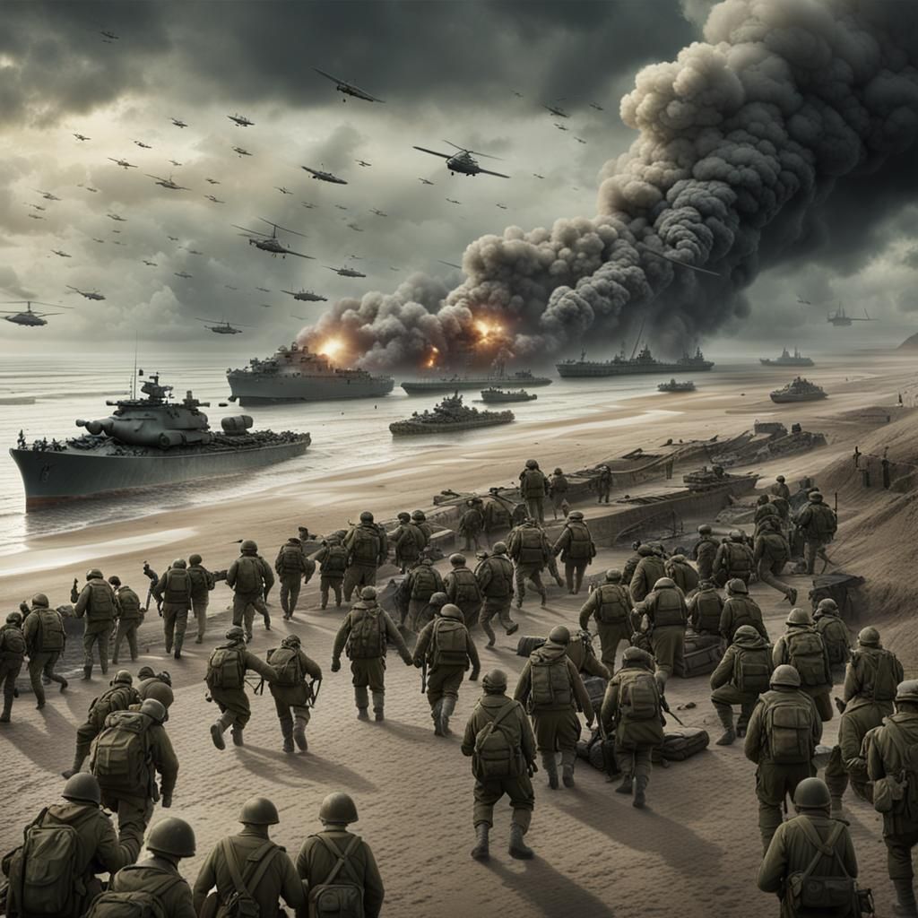 Epic D-Day Landings: A Digital Matte Painting