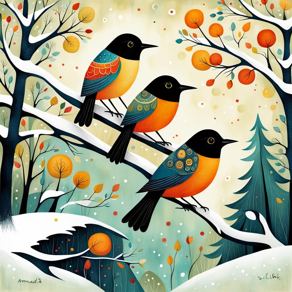 Adorable Whimsical Illustration in Abstract Style