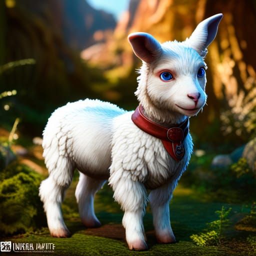 Real-life Pet Lamb Sparky Sam: Detailed Matte Painting