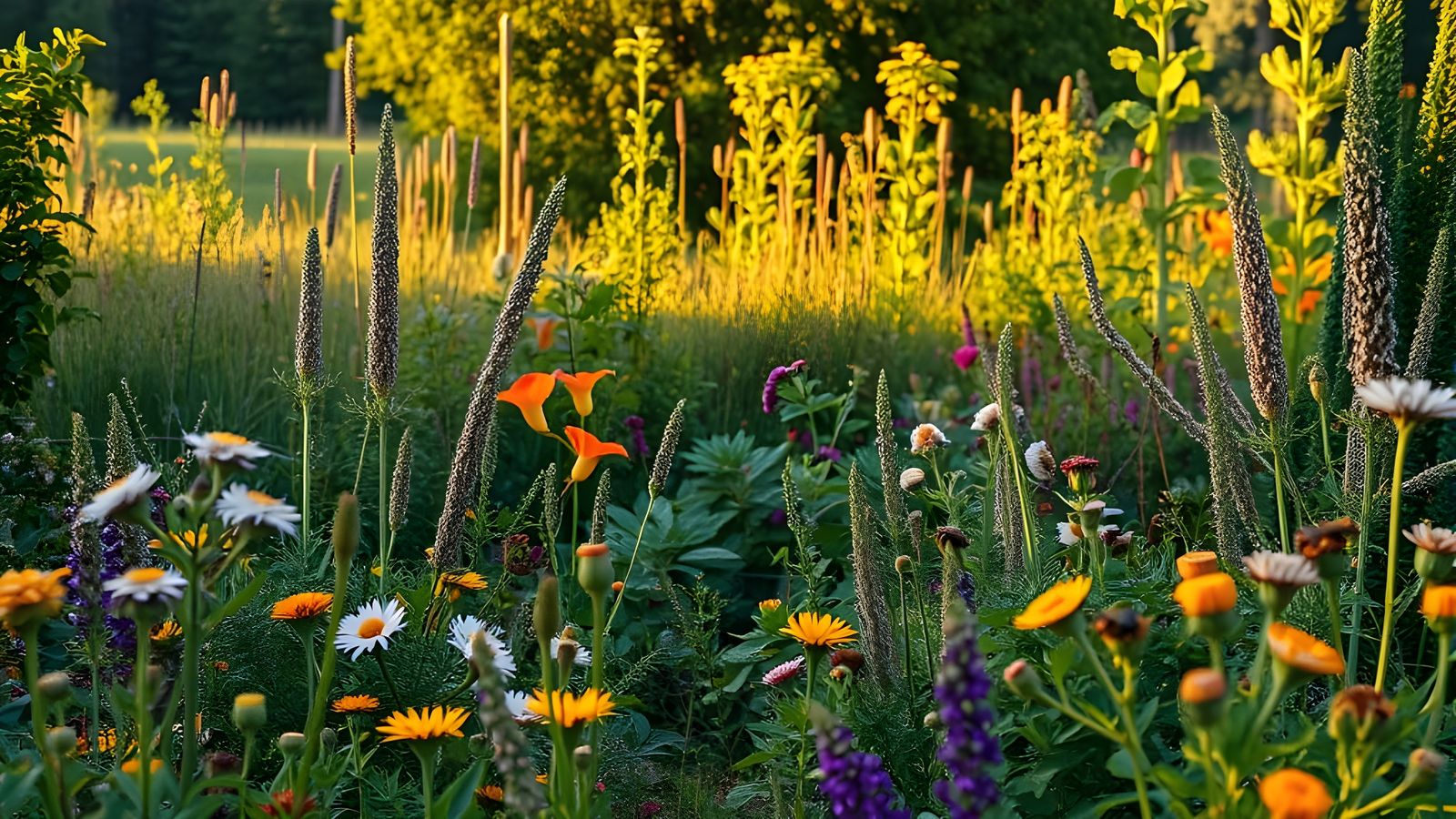 a chill rewilded garden