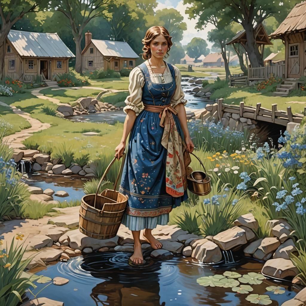 Colonial Woman Portrait in Hyperdetailed Digital Art