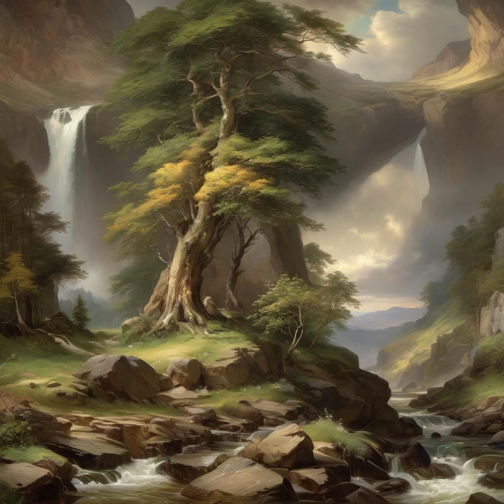 Romantic Landscape Inspired by 19th Century Masters