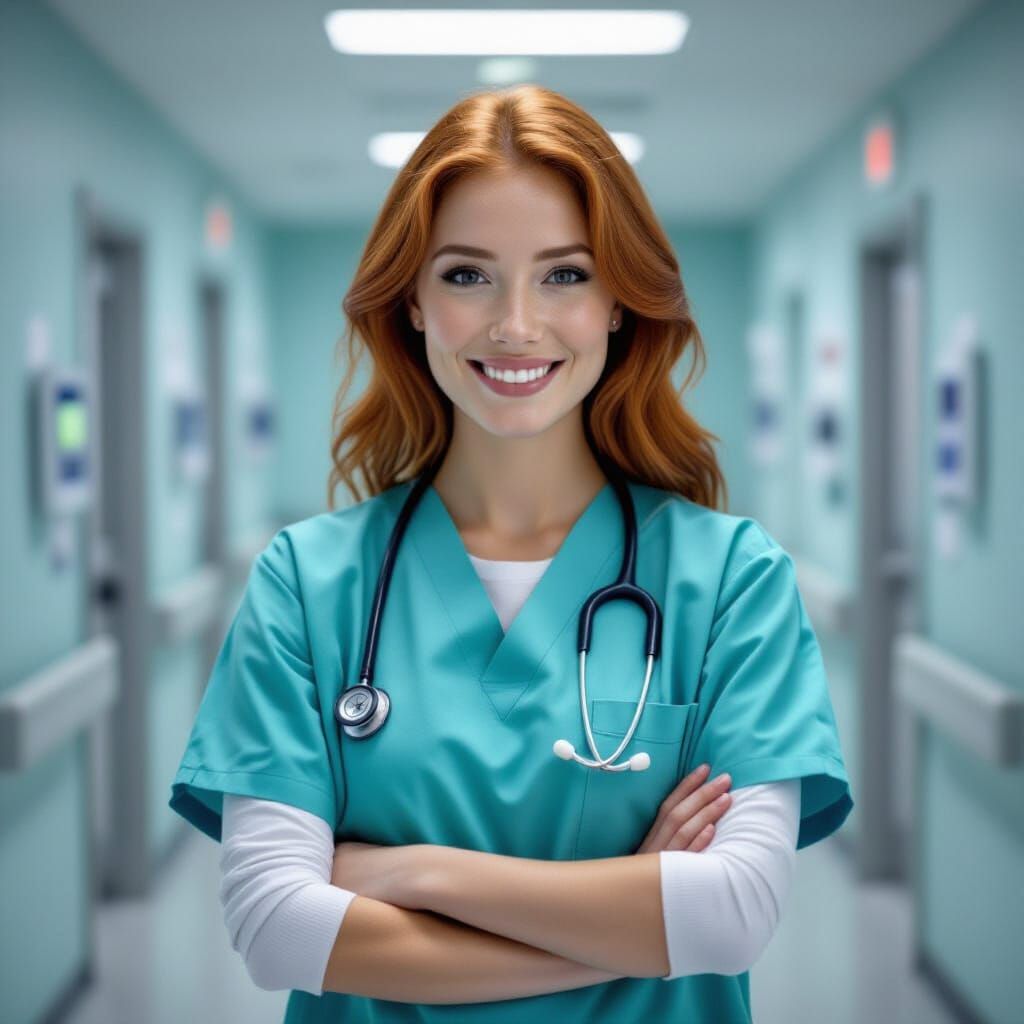 Confident Doctor Portrait in Hyper-Realistic Style