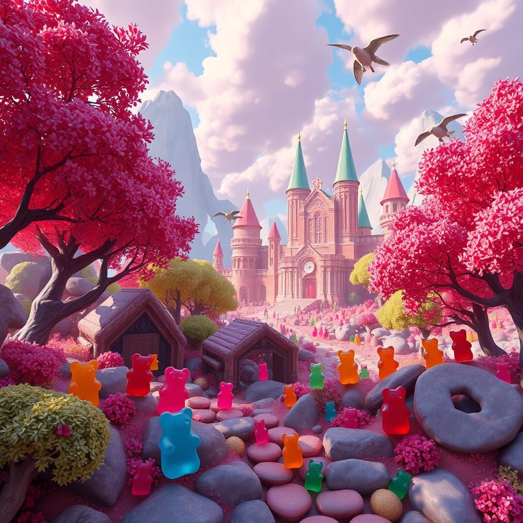 Vibrant Fantasy World of Gummy Bears