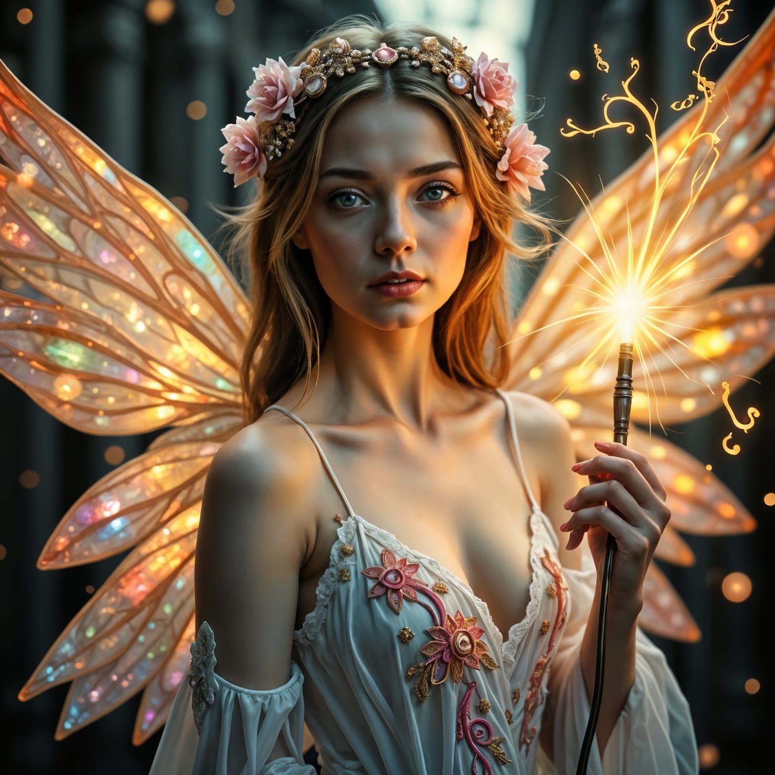 Vibrant Fairy in Mid Shot with Intricate Details
