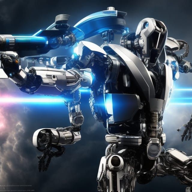 Cybernetic Robot Blueprint in Detailed Digital Art