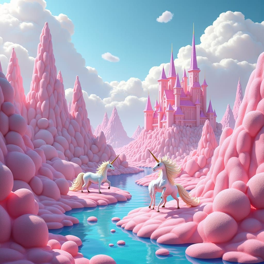 Pastel Candy Land with Sugar Glass Castle