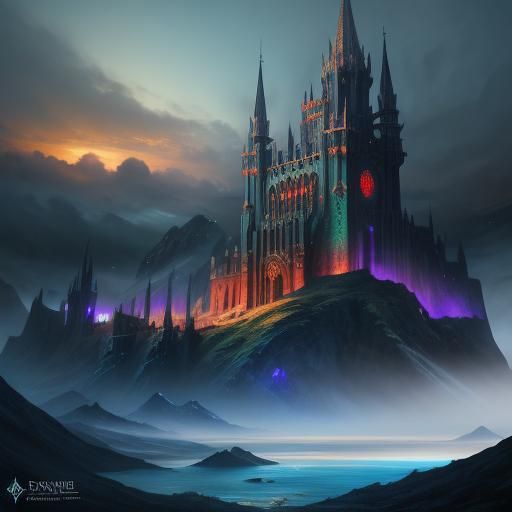 Excalibur: Detailed Matte Painting in Fantasy Style