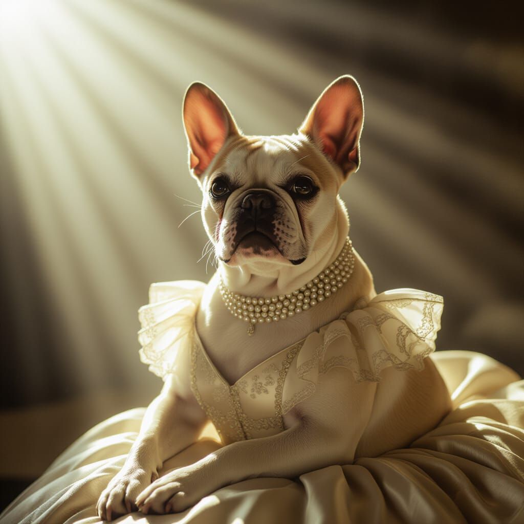 Dramatic Portrait of French Bulldog in Cinematic Style