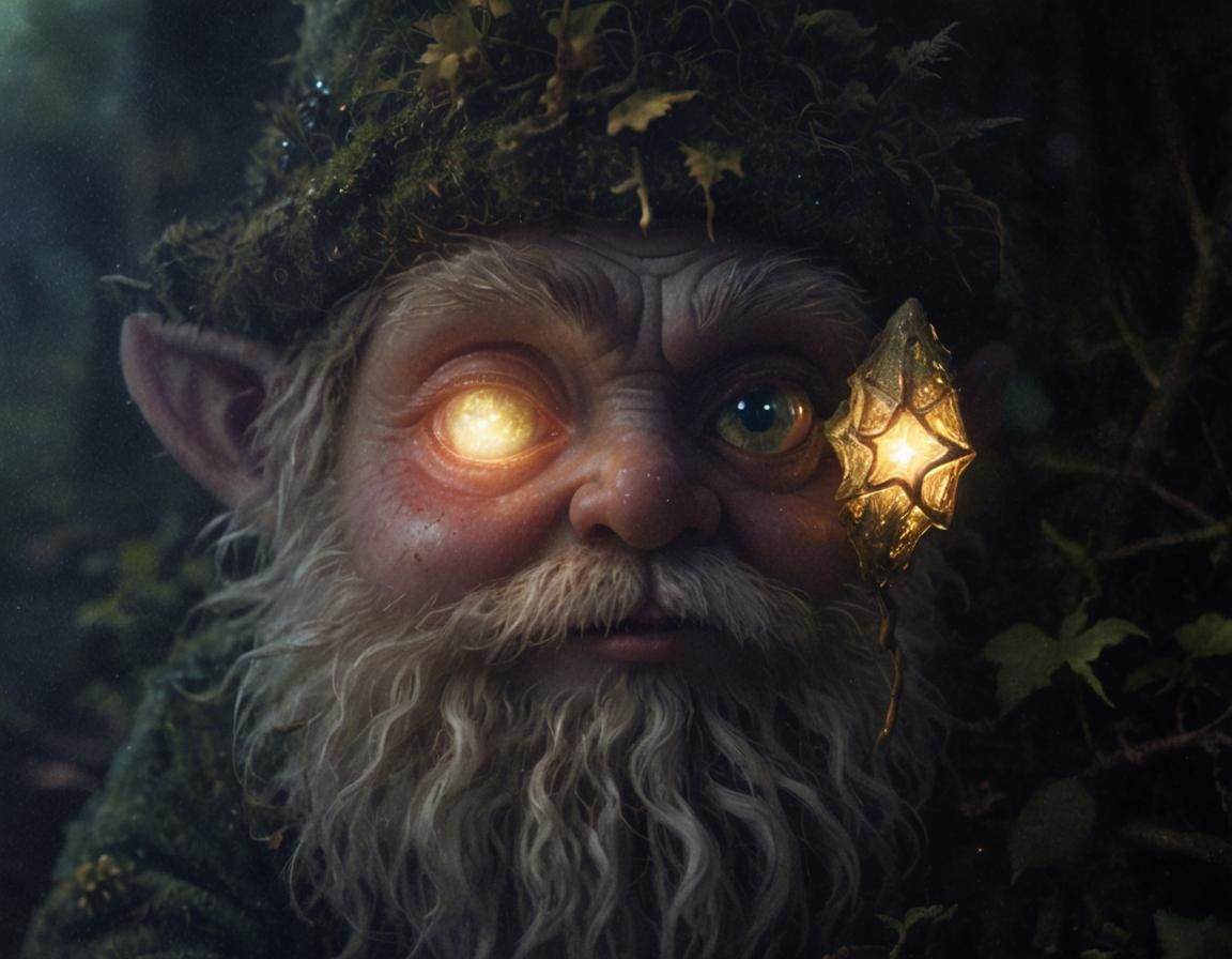 Gnome Monster Portrait in Mystical Forest