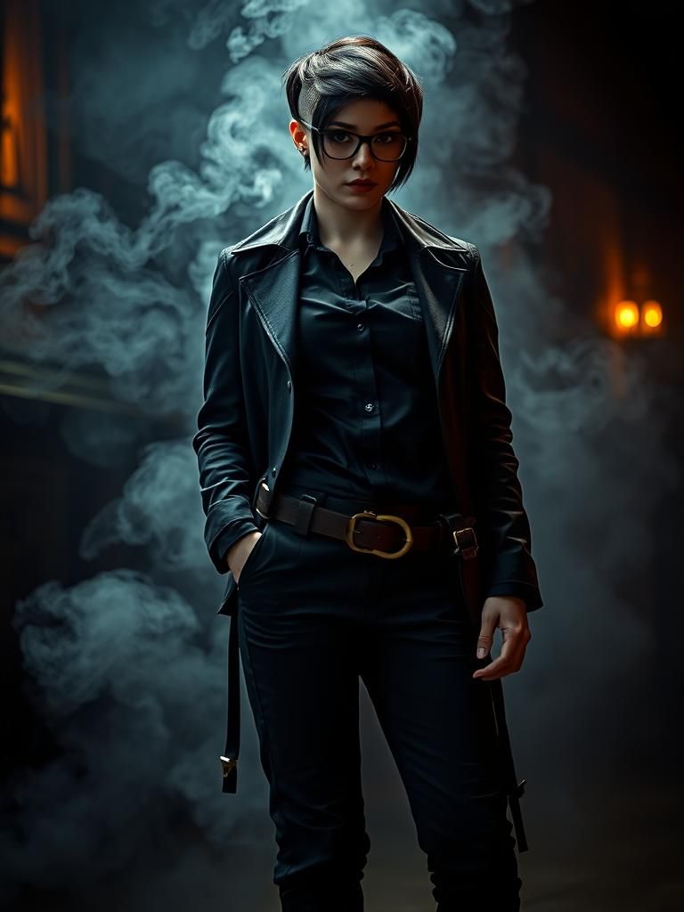 Steampunk Woman in Haunting Halloween Photo